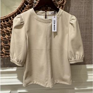 NWT! Steve Madden “Faux it Up” faux leather top. XS